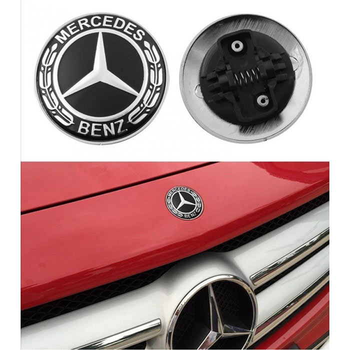 شعار كبوت والصدام مرسيدس باللون الأسود الحجم 57mm