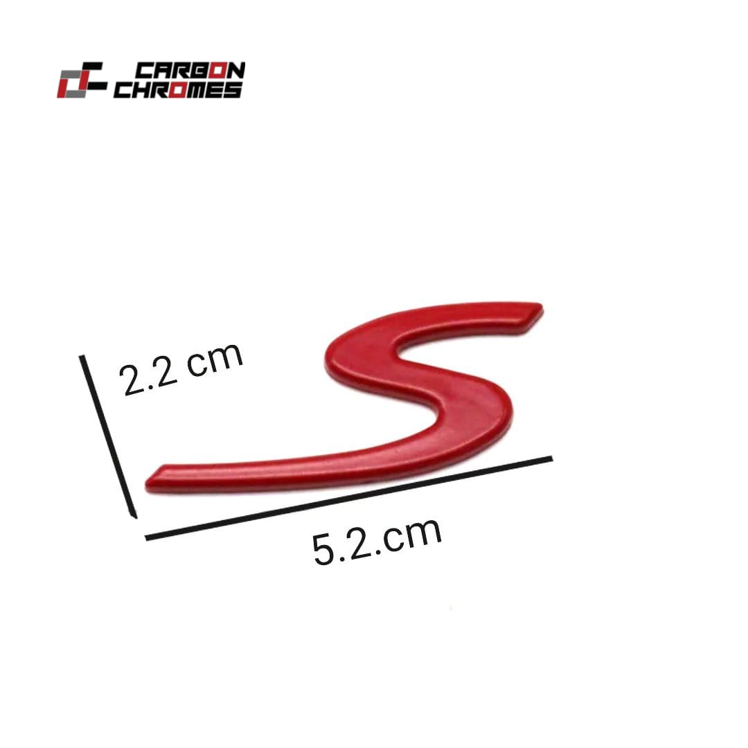 شعار الشنطة S باللون الأحمر بحجم ( 52×22 mm )