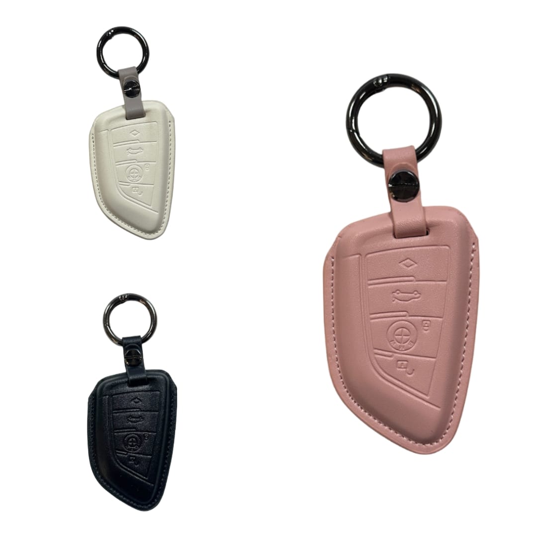 غلاف مفتاح BMW من الجلد بشعار BMW