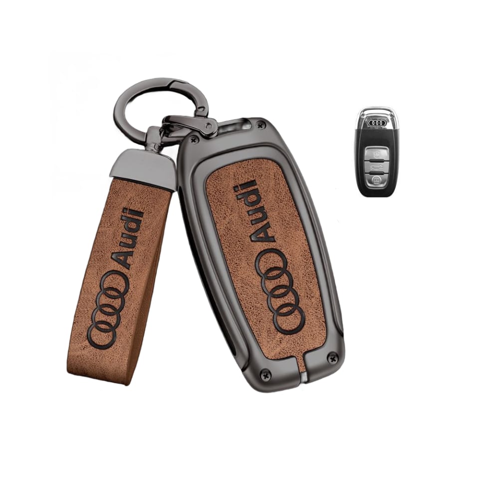 غلاف مفتاح اودي من الجلد البني