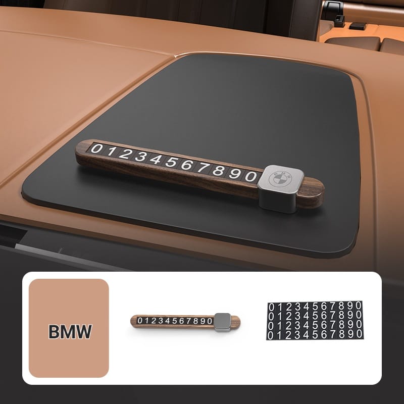 قاعدة طبلون لرقم الجوال بشعار BMW من الخشب