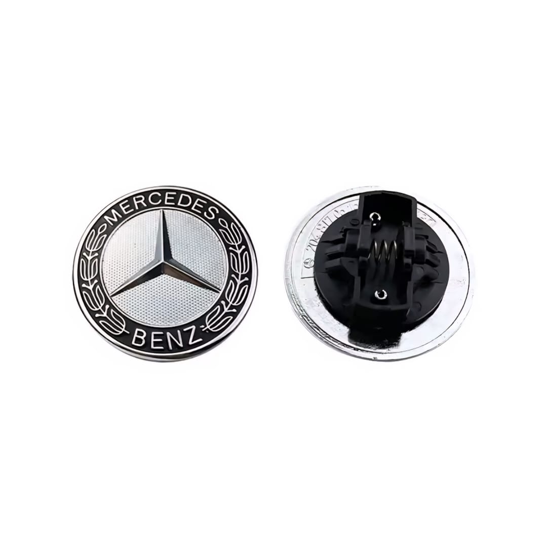 شعار كبوت والصدام مرسيدس (SILVER BLACK) 57MM